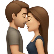 Brown hair woman kissing a men with brown hair sticker