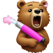 Bear hitting a pink vape sticker