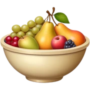 vintage  beige andbowl of fruit sticker