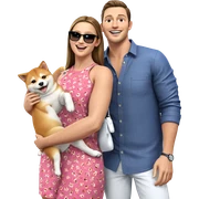 happy moment with shiba inu sticker