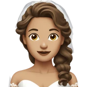 bride with brown long wavy hair, brown eyes sticker