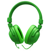 Green headphones sticker