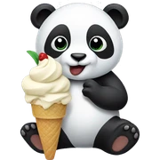 Panda eating ice cream sticker