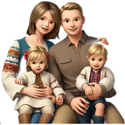 happy family moment together sticker