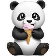 Panda eating ice cream sticker