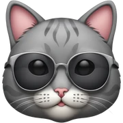 Cat with sunglasses sticker