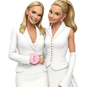 smiling girls in formal wear sticker