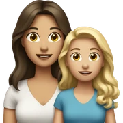 Could you do an emoji, a brunette mother with a blond daughter? sticker