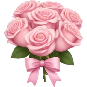 Pastel Pink roses bouquet with bow sticker