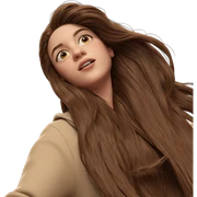 girl with long brown hair sticker
