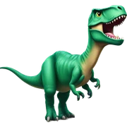A T-Rex wearing a bow sticker
