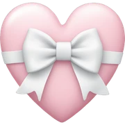 Pastel pink heart with white bow sticker