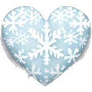White heart with snowflakes  sticker