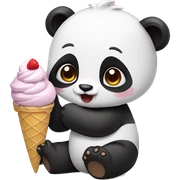 Panda eating ice cream sticker