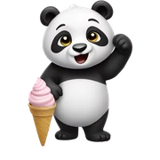Panda eating ice cream sticker