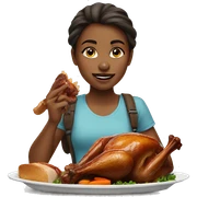 Girl eating a turkey leg sticker