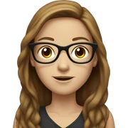 white girl with brown long hair glasses sticker