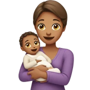 mom holding newborn baby girl sticker