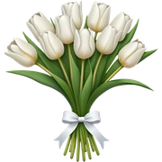 white tulip bouquet  sticker