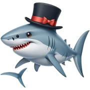 Shark with a top hat sticker