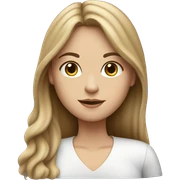 White girl with long brown hair, working on macbook sticker