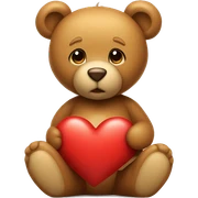 light brown teddybear with a red heart on the chest  sticker