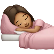 Brunette girl sleeping in the bed sticker