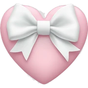 Pastel pink heart with white bow sticker