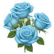 bouquet of sky blue roses  sticker