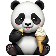 Panda eating ice cream sticker