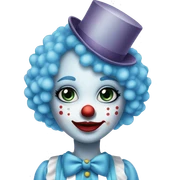 Sky blue clown girl pretty  sticker