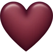 Burgundy coloured heart sticker