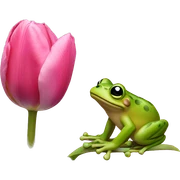 frog on pink tulip sticker