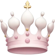 White and pastel pink crown sticker