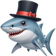 Shark with a top hat sticker