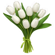 white tulip bouquet  sticker