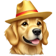 golden retriever con sombrero  sticker