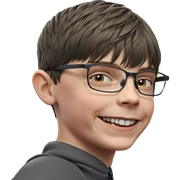 smiling boy with glasses indoors sticker