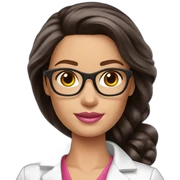 Barbie scientist dark brown hair sticker