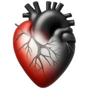 black red white real Heart sticker