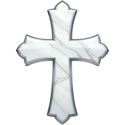 White marble cross sticker