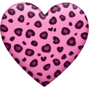 Pink leopard print heart sticker