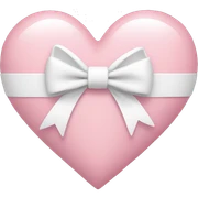 Pastel pink heart with white bow sticker