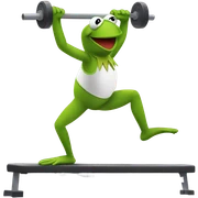 Kermit the frog working out  sticker