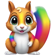 lisa frank rainbow squirrel sticker