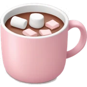 Light Pink mug of hot chocolate with marshmallows  sticker