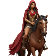 girl riding horse in desert sticker