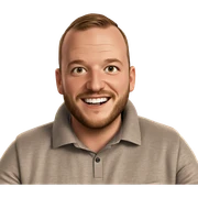 smiling boy with beard sticker