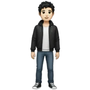 white boy with black hair and full body sticker
