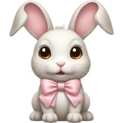 bunny with pale pink bow sticker